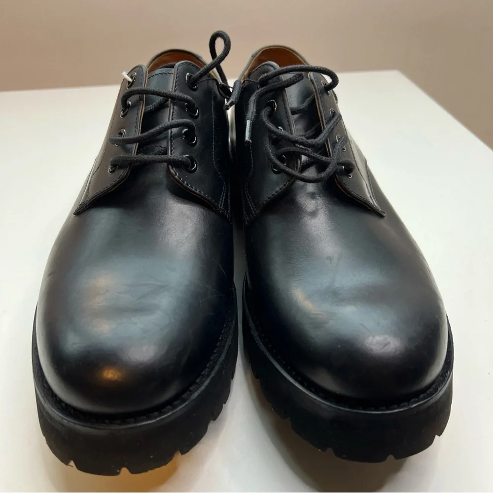 Grenson Landon Leather Derby Shoes Mens US 8.5 Black New - Picture 5 of 15